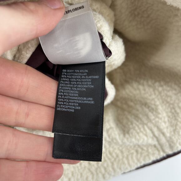 The North Face Cuchillo Vest Women XL Root Brown Sherpa Lined Reversible Zip - Picture 8 of 11